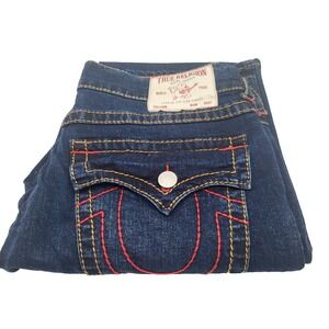 True Religion Ricky Flap Big T 700671 Dark Mahogany Jeans Mens 34 NWT